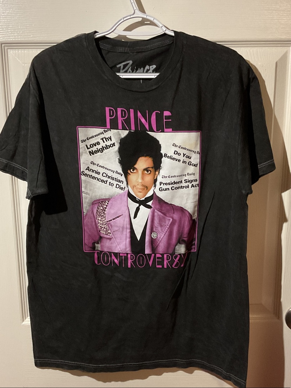Prince Black Short Sleeve Band Tee with Purple Graphic